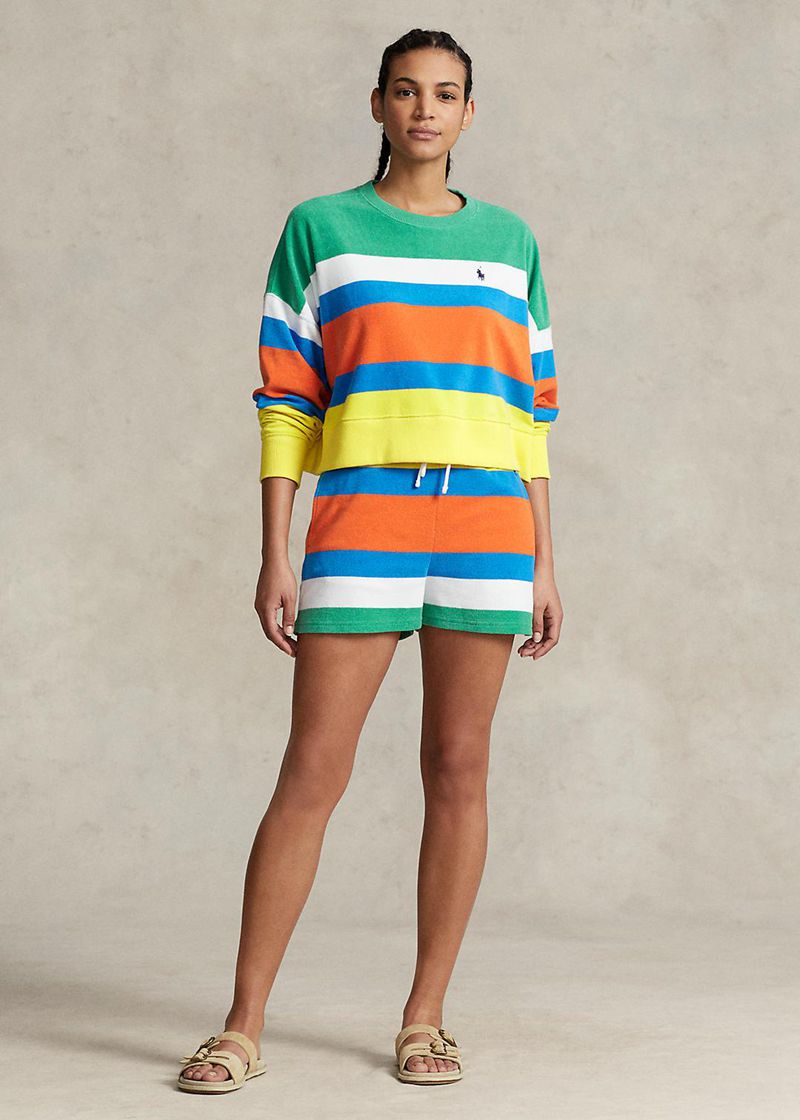 Sudadera Polo Ralph Lauren Mujer Multi-Stripe Terry Crewneck Chile Multicolor SUPNX-7291